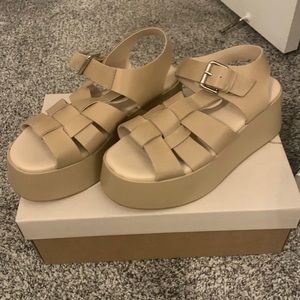 Anthro, Pilcro, platform sandal, sz 8